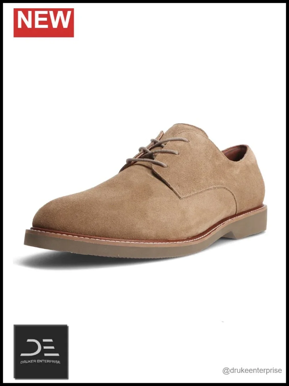 Men's Wingtip Oxford Dress Shoes Suede Leather Lace-Up Formal Shoes
